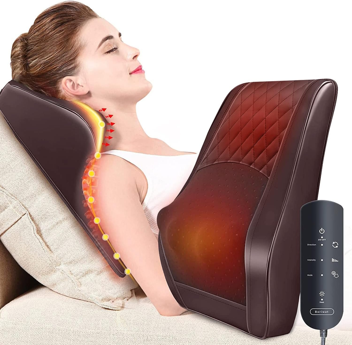 Blueidea Bld609 Neck and Back Massager, 45° Gapless Electric Massage Pillow for Shoulder Pain Relief, Ergonomic Design for Home Car Office Use, Gifts for Men Women Mom Dad - Image 2