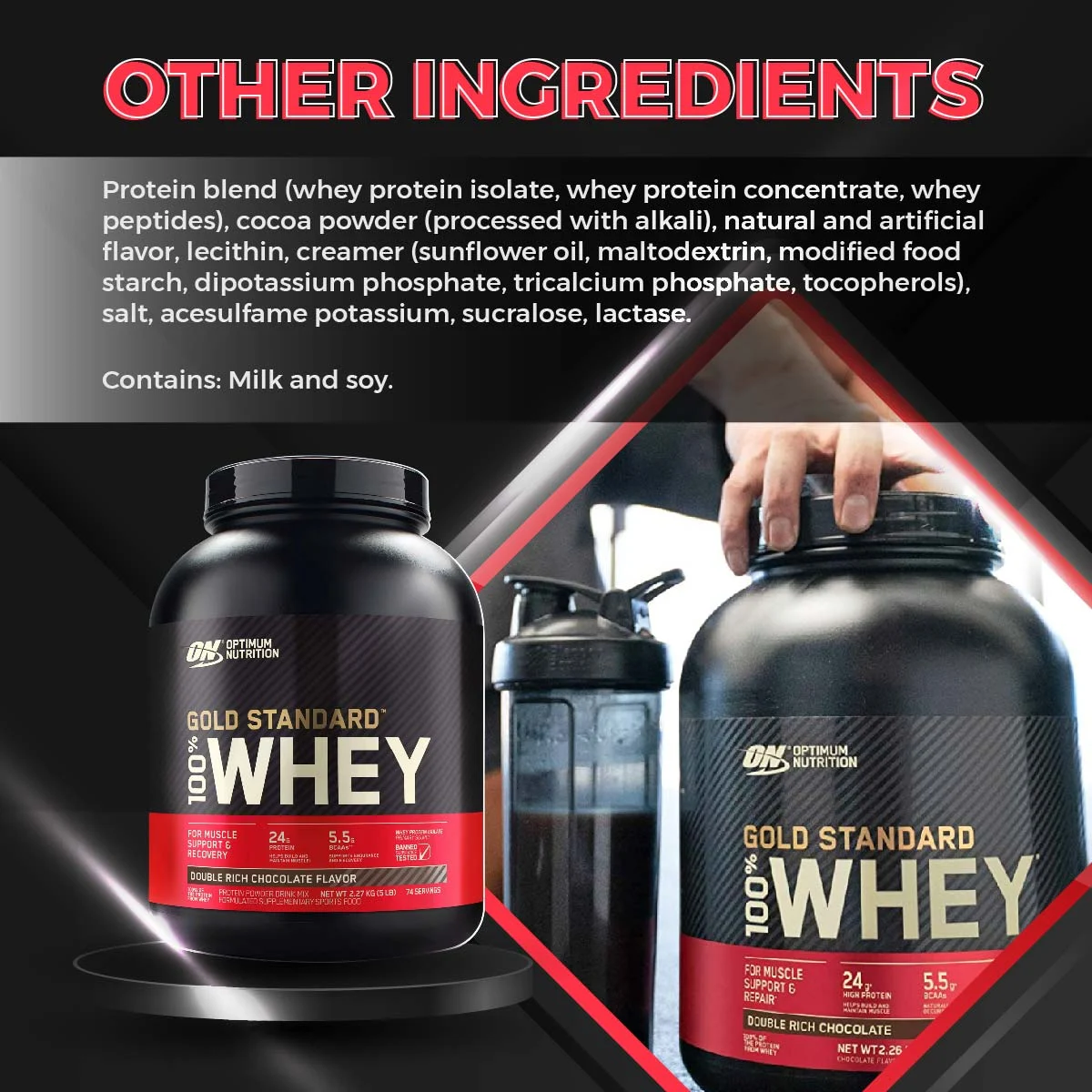 Optimum Nutrition Gold Standard Whey 5lb nutrition facts