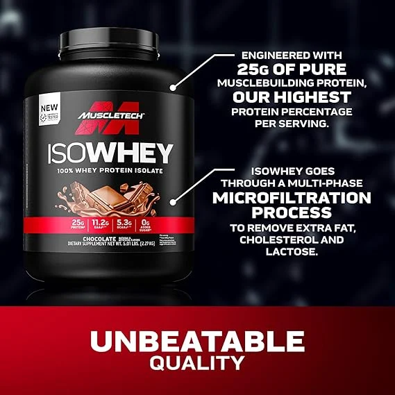 Muscletech Isowhey, Chocolate, 5 LB - Image 3