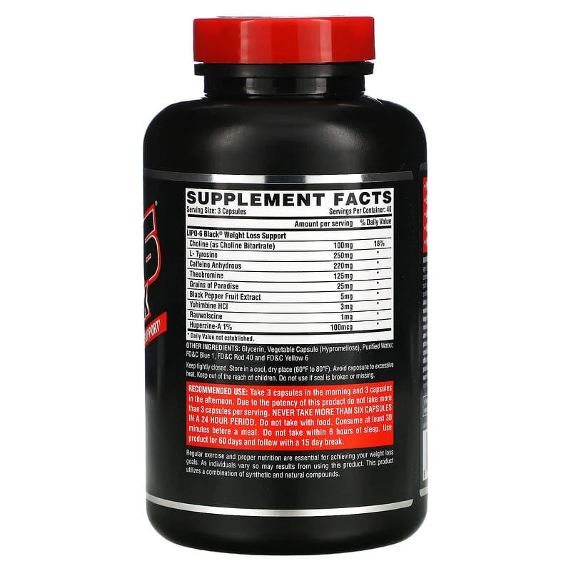 Nutrex Research – Lipo-6 Black – Fat Burning – 40 Servings 120 Liquid-Caps - Image 4
